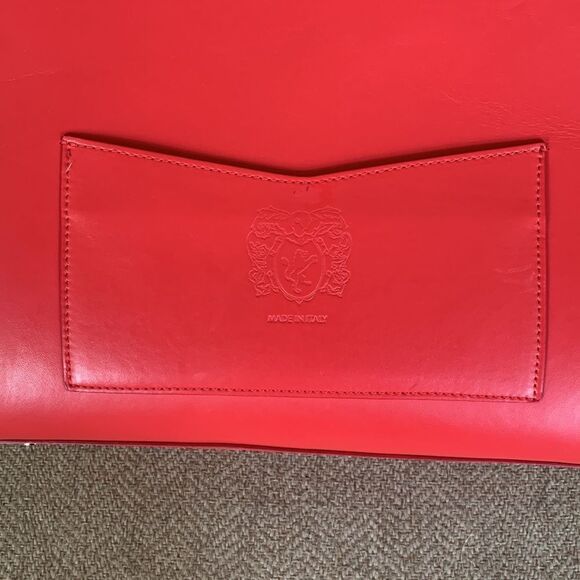 BRUNOMAGLI SMOOTH LEATHER CHAIN EXPANDABLE TOTE - RED - Picture 7 of 12